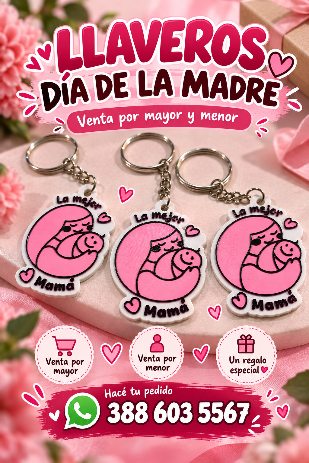 Llaveros Feliz día Mamá/Madre