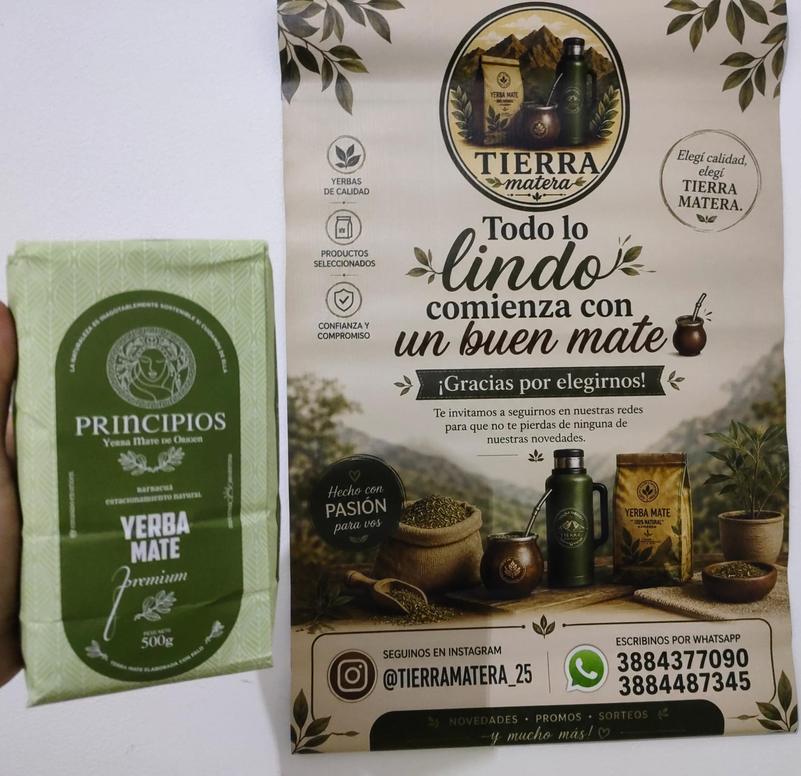 Yerba mate Agroecológica Principios x 500 grs